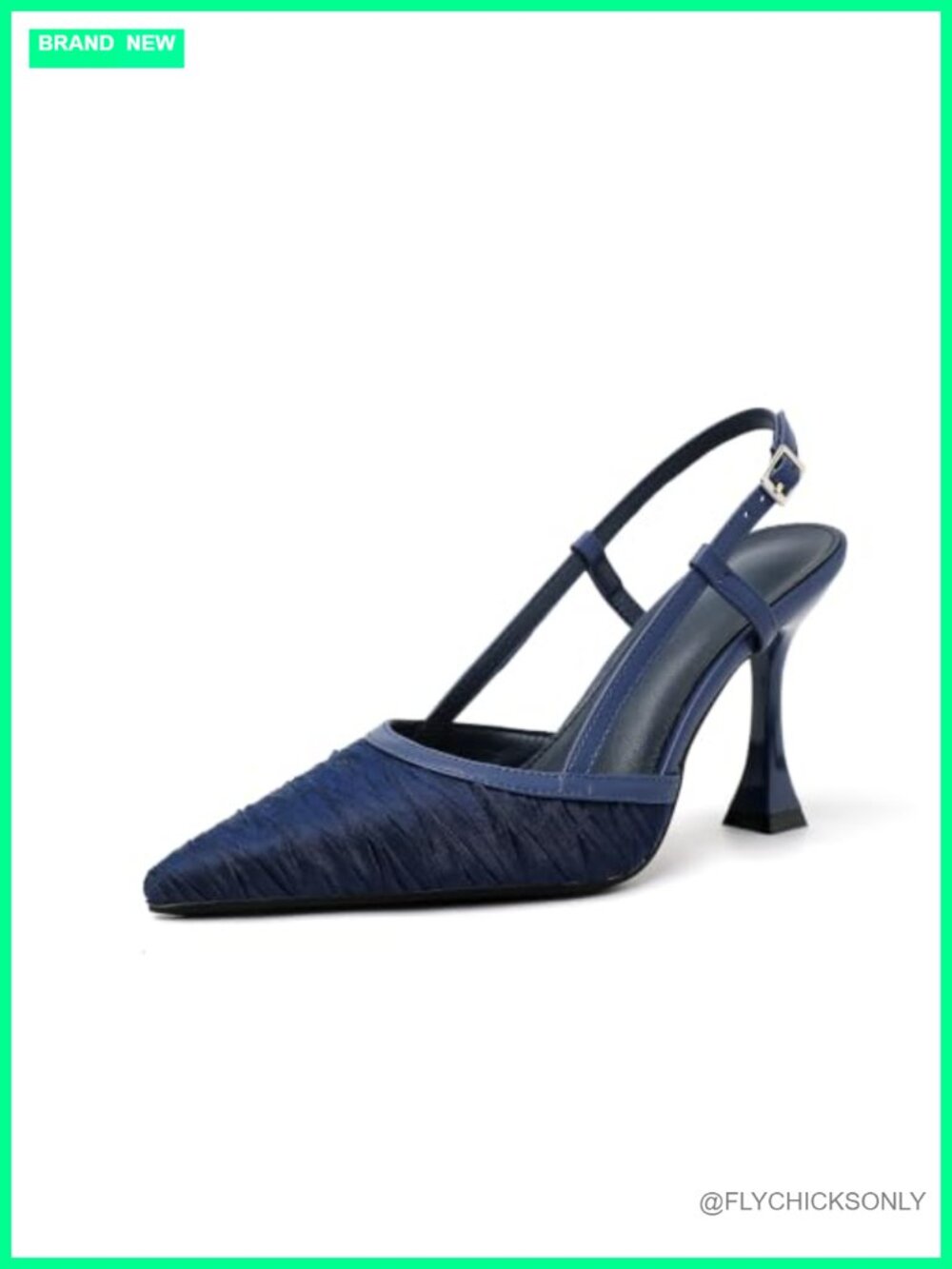 Faux Leather Pointed Toe Stiletto Heels with Ankle Buckle
